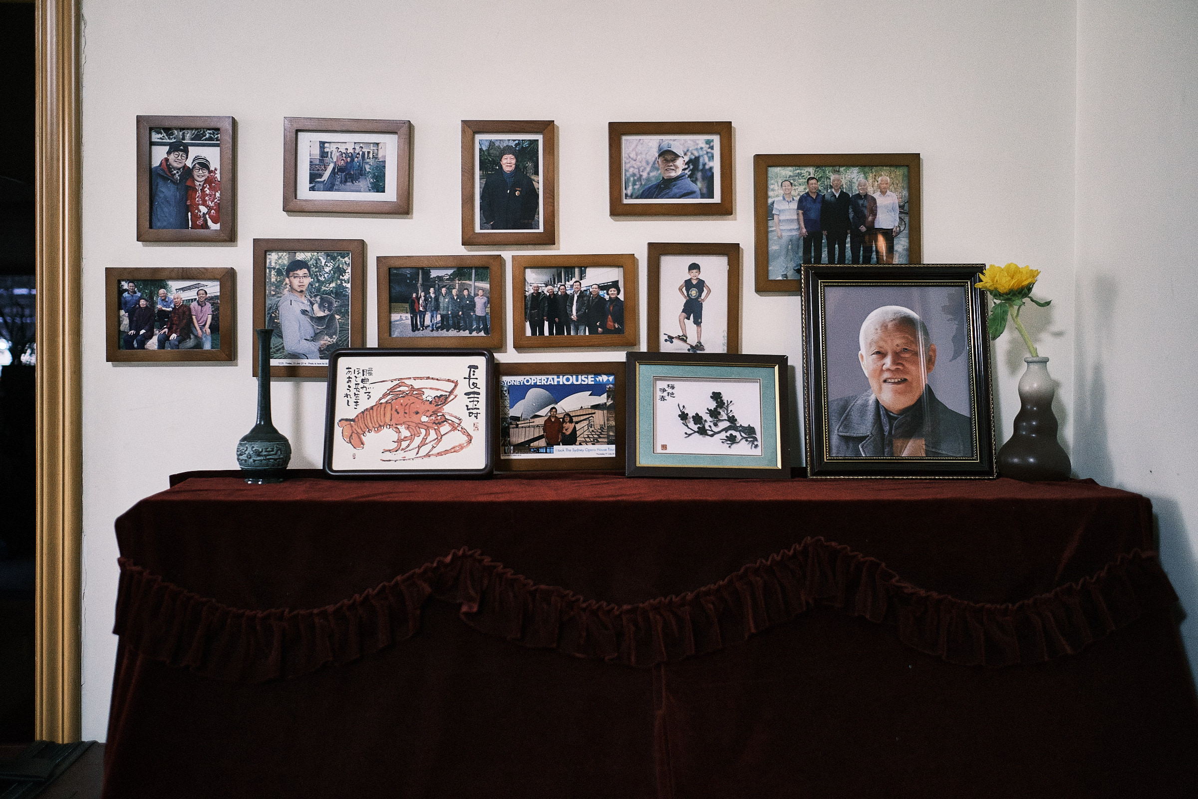 Photos And Frames Of Family And Relatives In Groom House