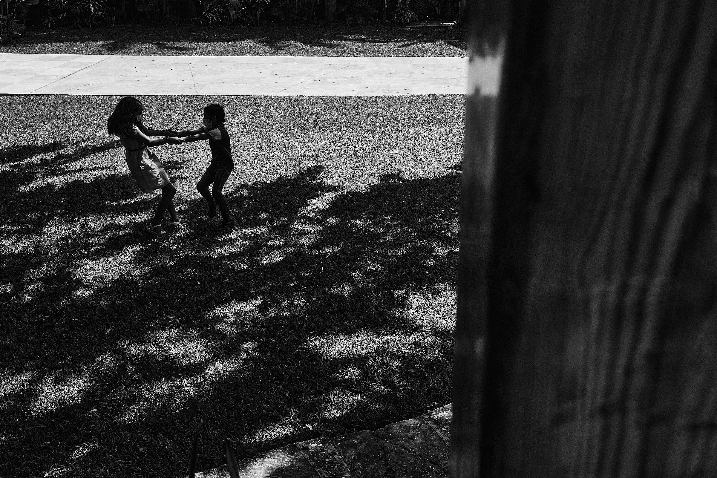 Two Kids Play At Wedding Venue In Tampico Mexico