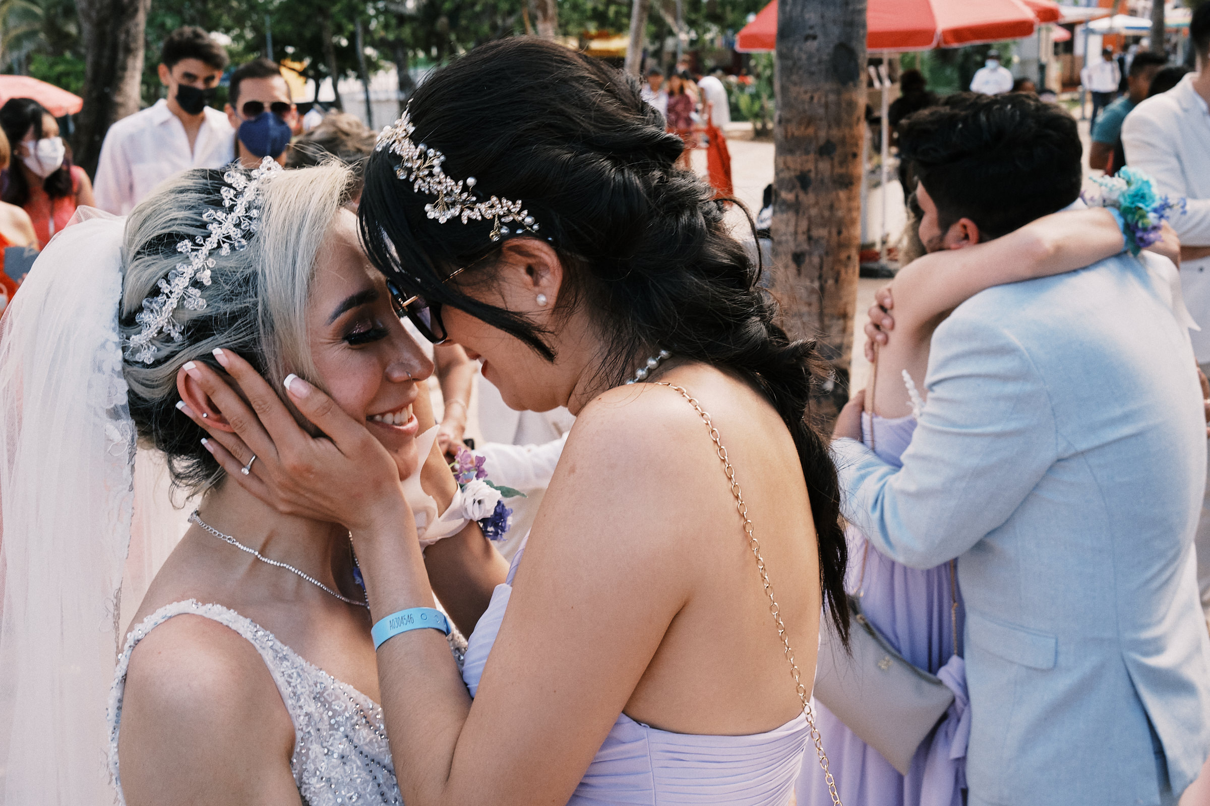 Bride And Bridesmaid After Ceremony In Playa Del Carmen Quinta Avenida