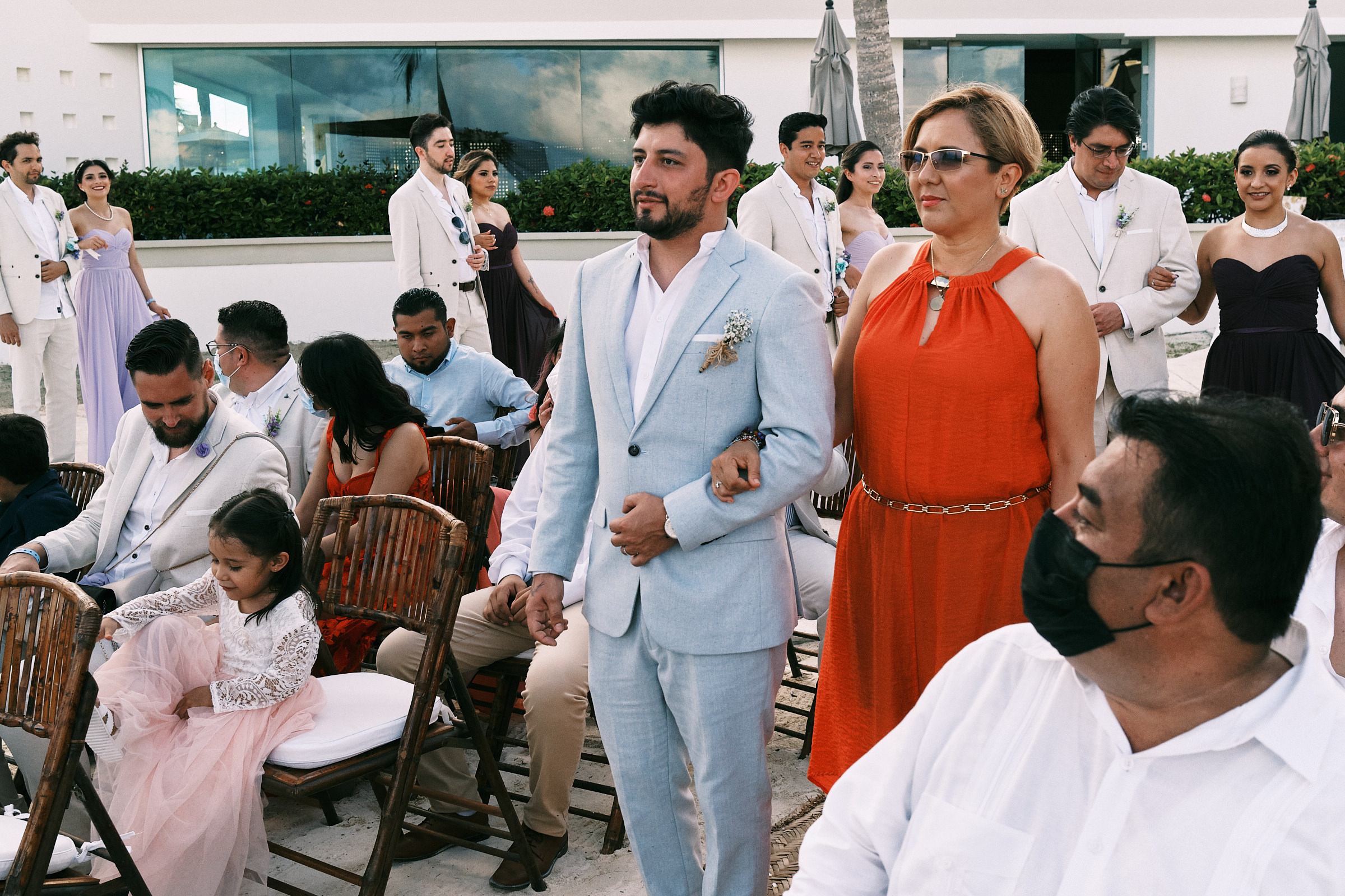 Wedding Ceremony Procession At Playa Del Carmen Mexico Bluebay Grand Esmeralda