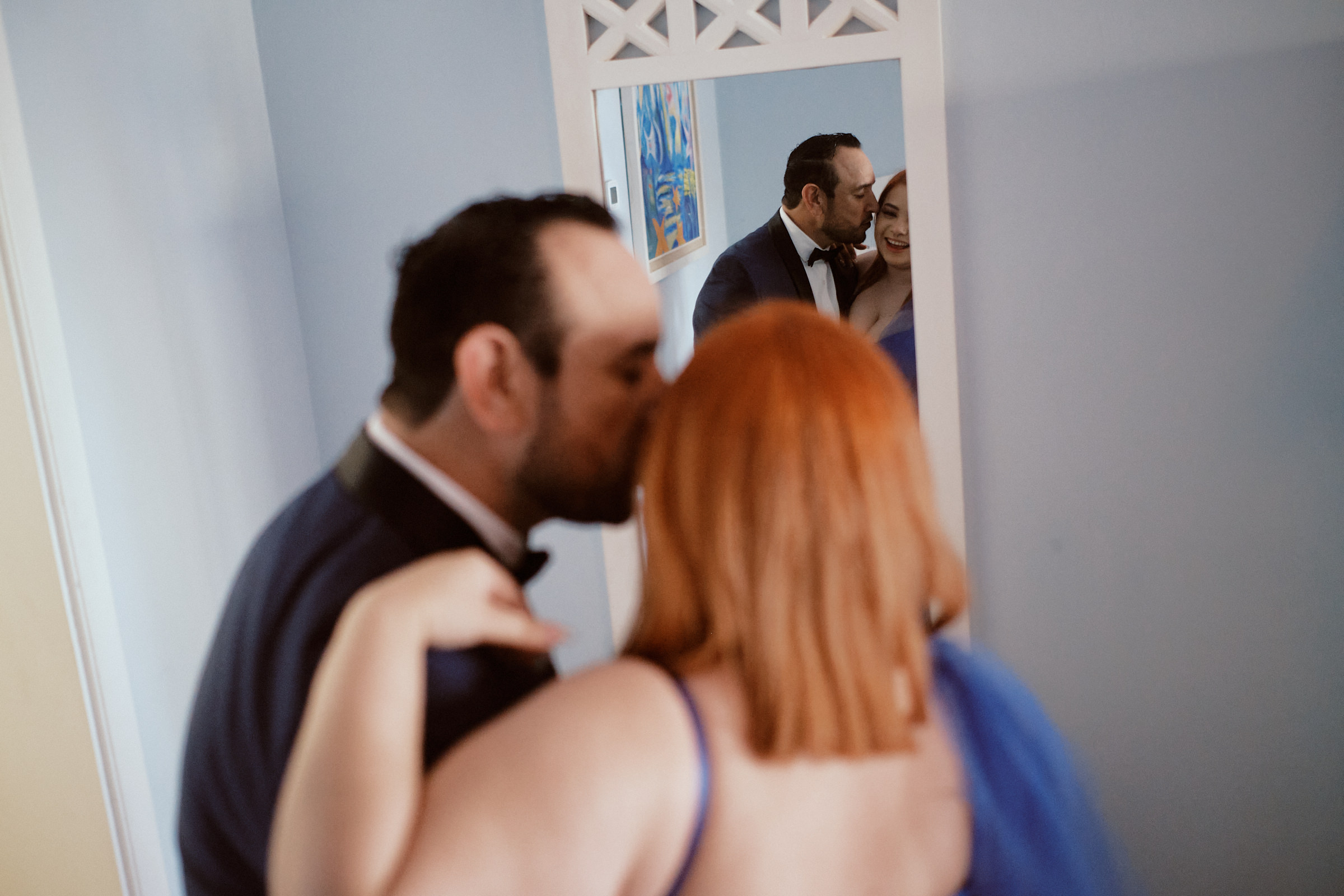 Groom Kisses His Daughter The Morning Of Wedding In Hotel Pueblo Bonito Mazatlan