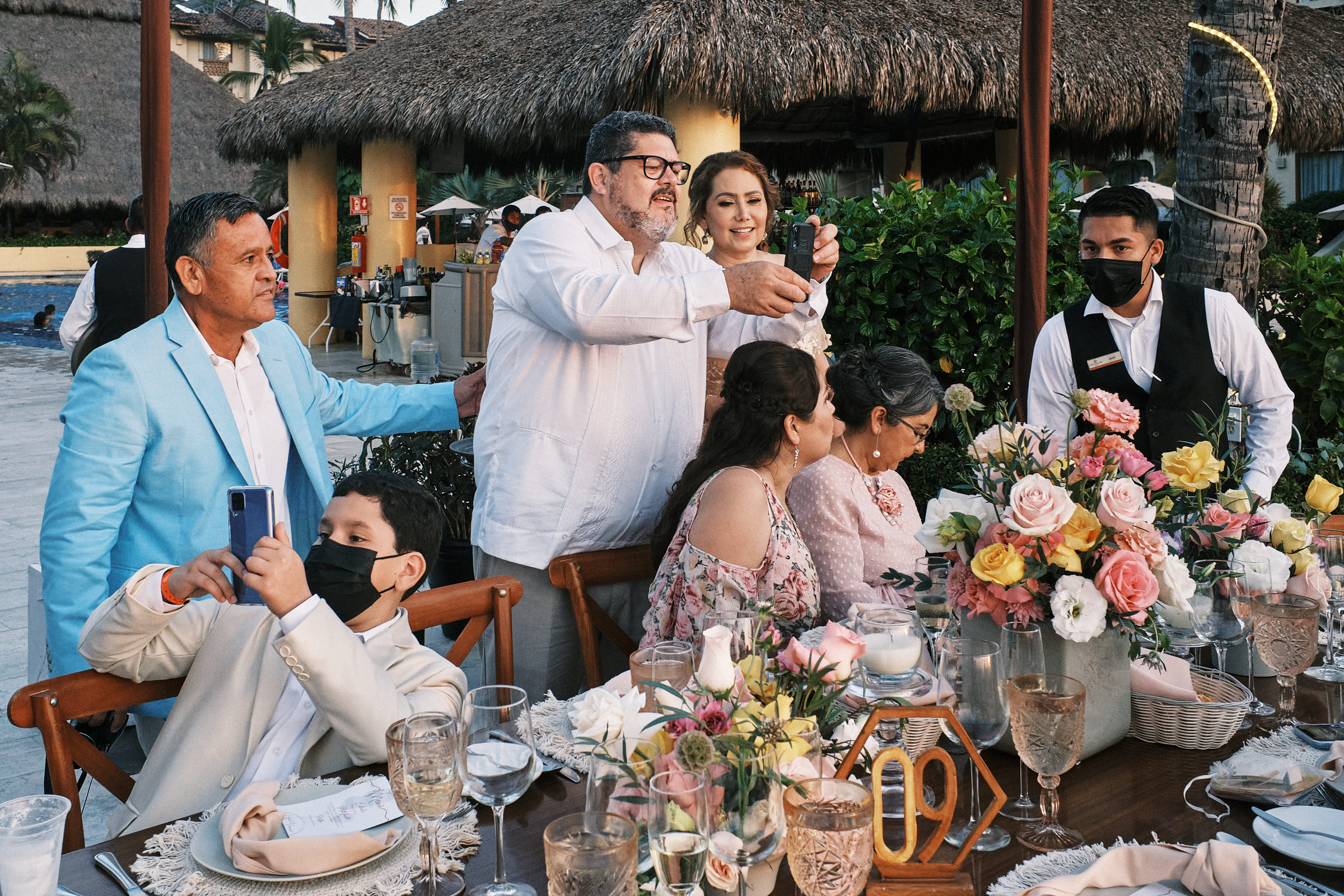 Wedding Guests Taking A Selfie In Wedding At Canto Del Sol Mexico