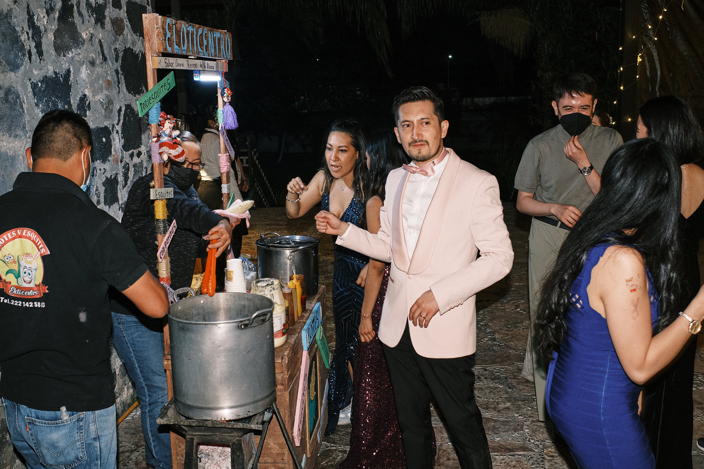 Wedding Guests Get Corn At Reception In Atlixco Puebla